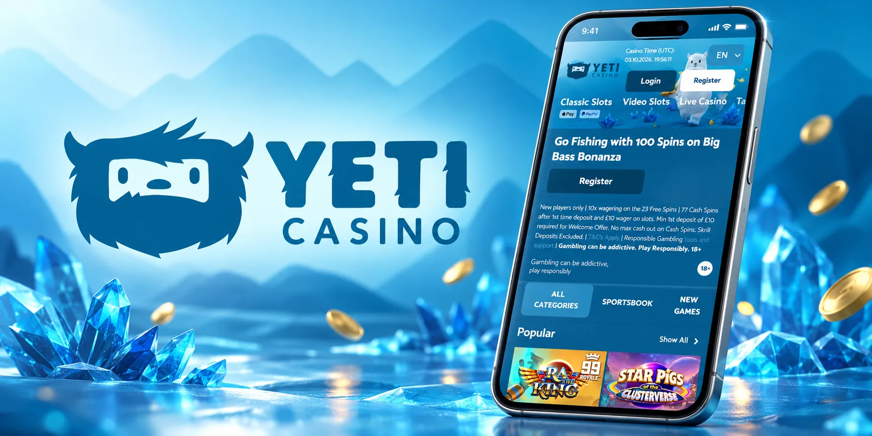 Yeti Casino App Screenshot
